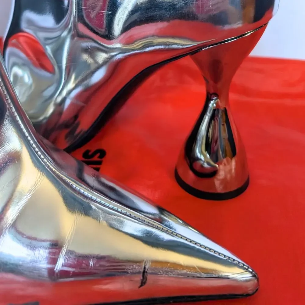 Simon Miller Verner Metallic Hourglass Heel Boots - Picture 8 of 14